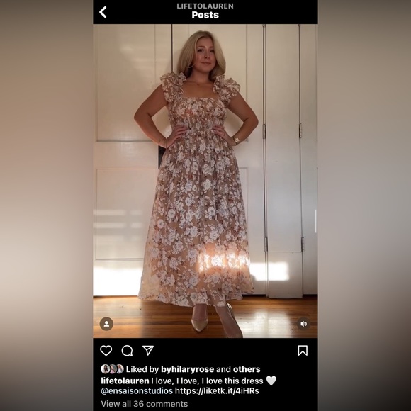 Chaumont Smocked Floral midi-dress - Picture 3 of 4